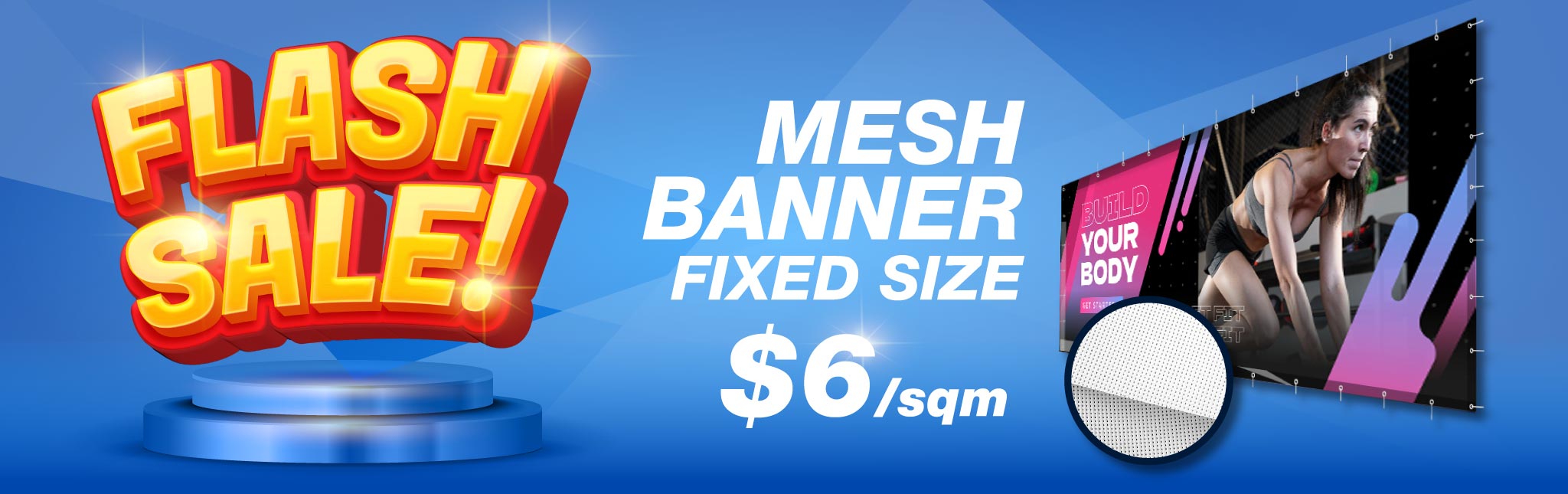 Flash Sale Alert! Get your Mesh Banner! Perfect for events, promotions, and more. Limited time offer— Order now!