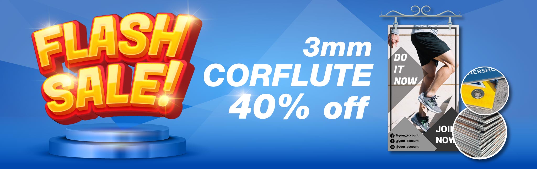 Flash Sale Alert! Get your Corflute 3mm! Perfect for events, promotions, and more. Limited time offer— Order now!